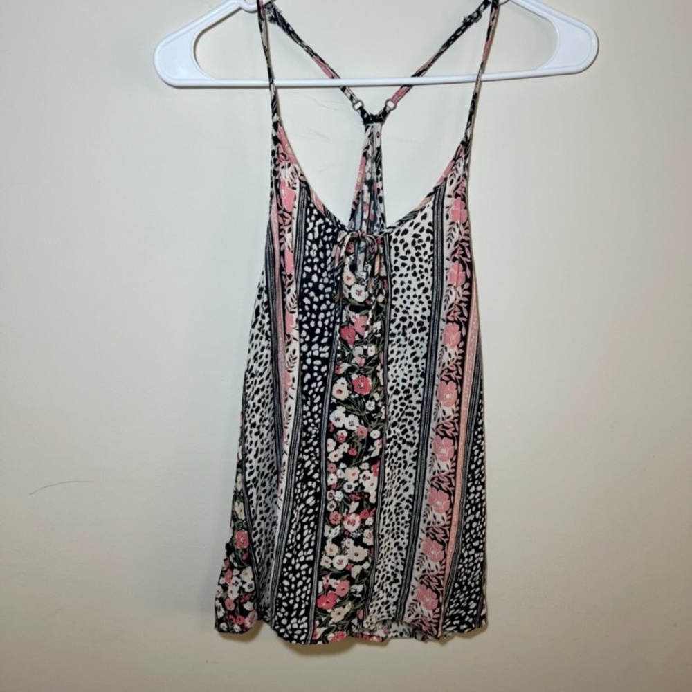 Billabong Tank Top Floral Geometric Print Sz S